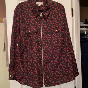 MICHAEL Michael Kors Black and Red Floral Blouse